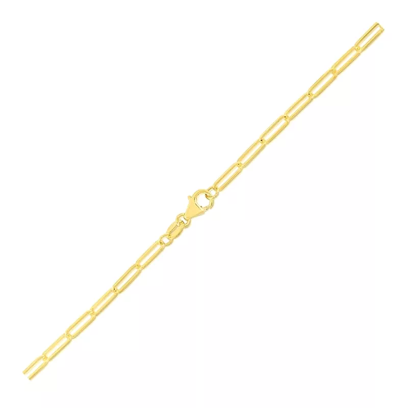 10K Yellow Gold Paperclip Bracelet (2.5mm)