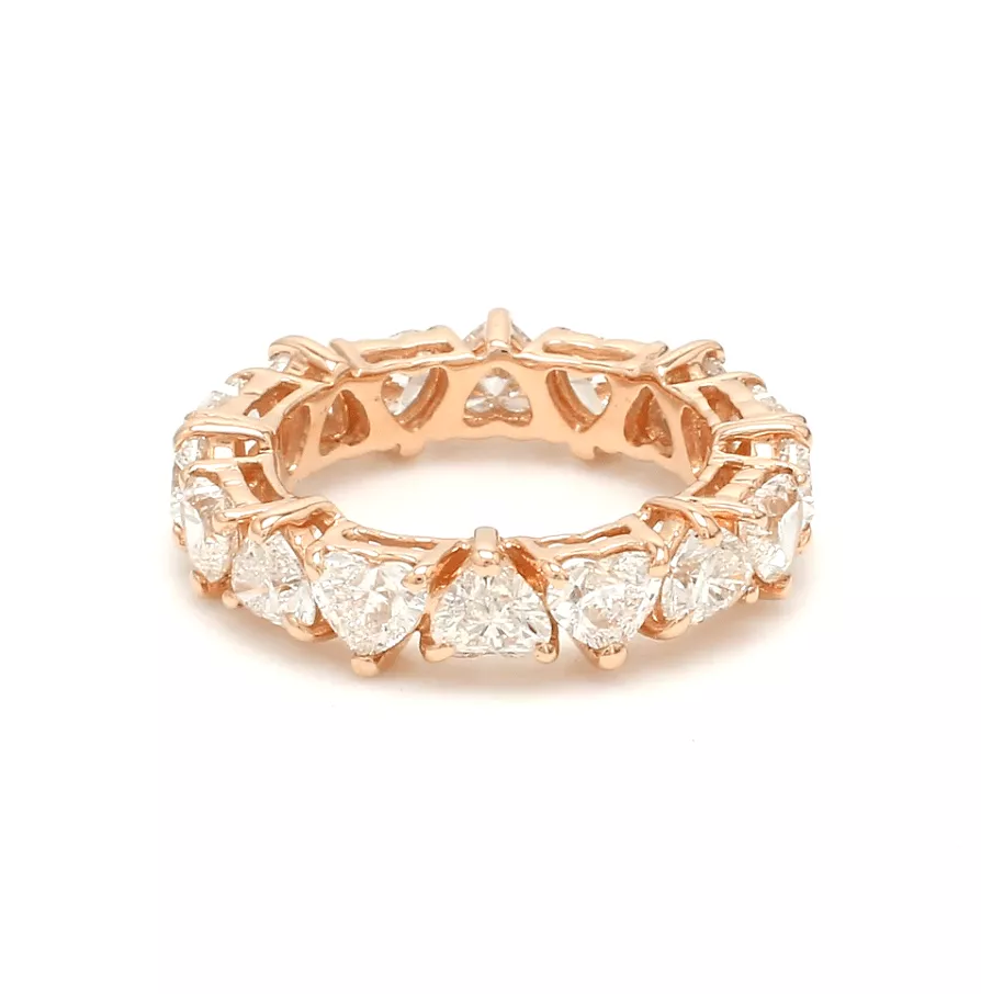 14K & 18K Gold Heart Diamond Eternity Band