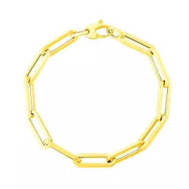 14K Yellow Gold Extra Wide Paperclip Chain Bracelet