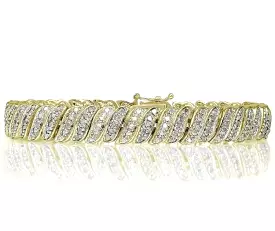 18K Gold Plated 1ct Diamond Tennis Bracelet