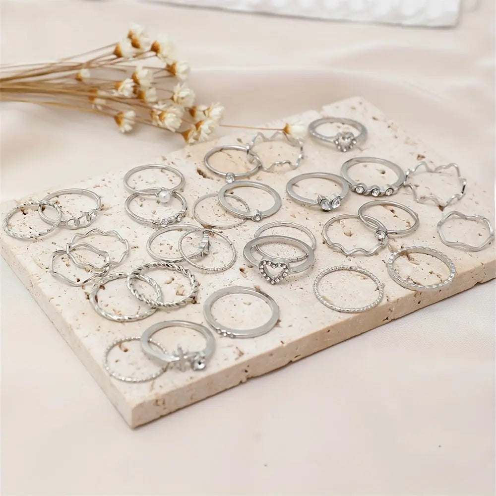 28pcs Y2k Rings Set