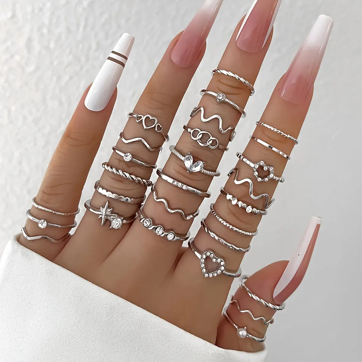 28pcs Y2k Rings Set