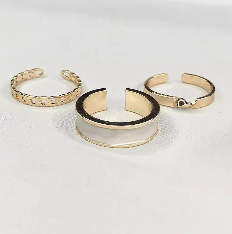 3 pcs Dainty Gold Rings, Gold Ring Set, Cute Rings, Set Rings for Women -S3483699