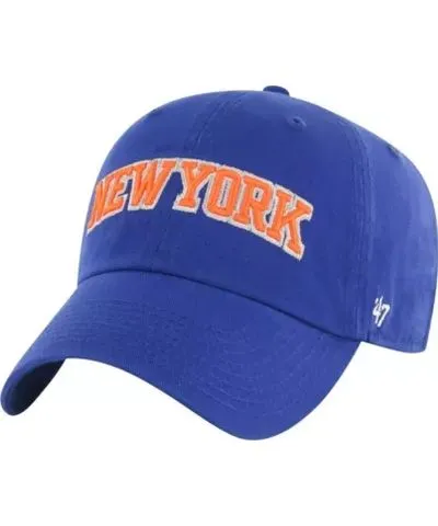 '47 Men's NBA New York Knicks Core Wordmark Clean Up Adjustable Hat