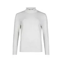 6258- Winter White Frill Polo Neck Jumper - Sunday