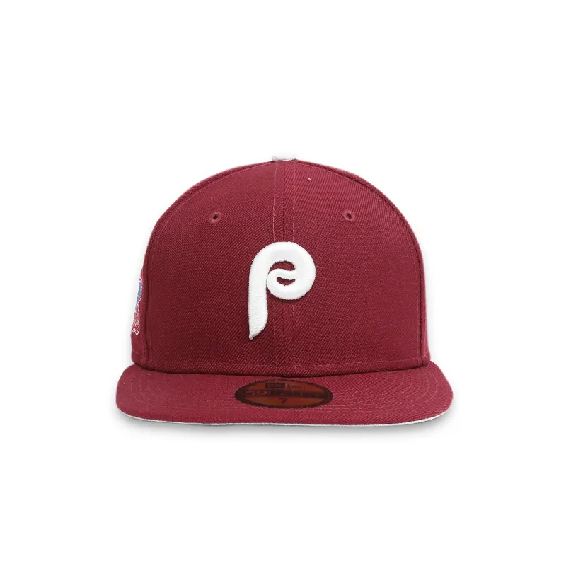 [70457199] Philadelphia Phillies 80' World Series Burgundy Men's Fitted Hats