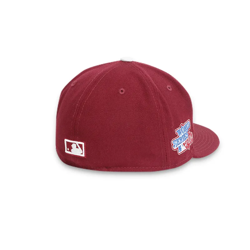 [70457199] Philadelphia Phillies 80' World Series Burgundy Men's Fitted Hats