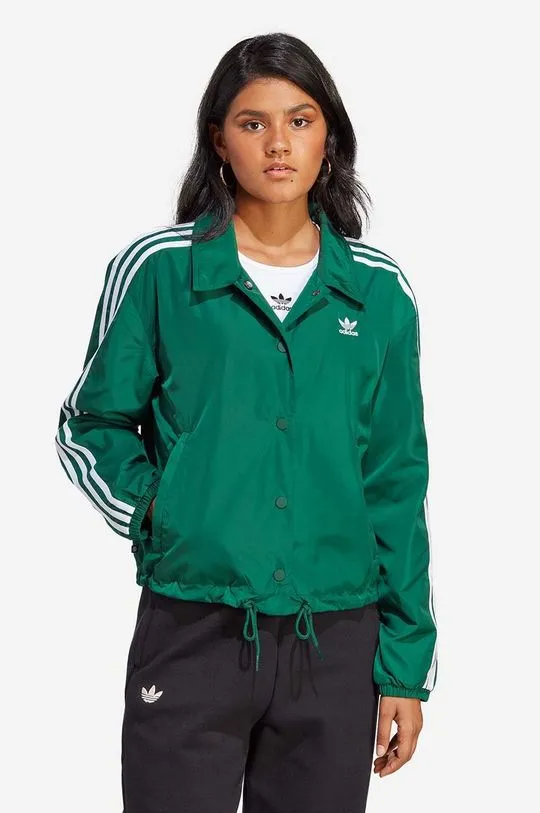 adidas Originals jacket Coach Jacket women's green color