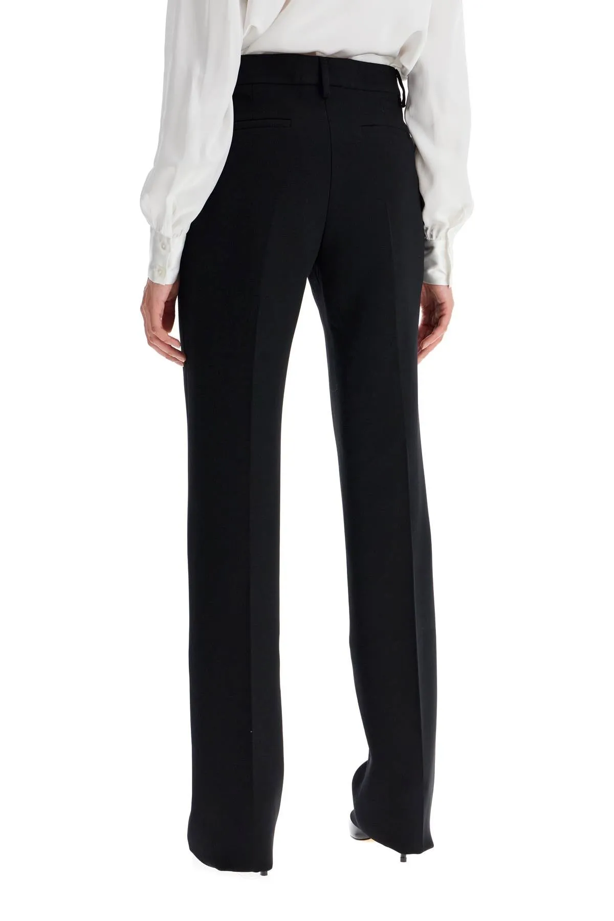 Alessandra Rich Woolen Cigarette Pants For Women   Black