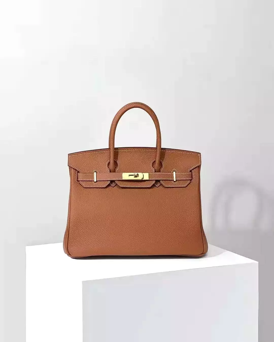 Angela Togo Leather Tote Padlock Bag