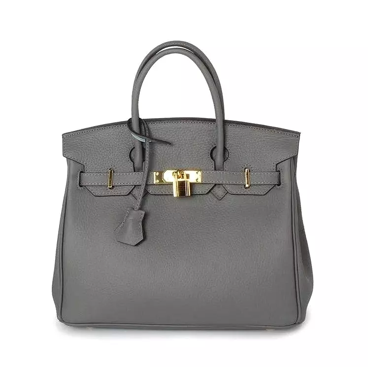 Angela Togo Leather Tote Padlock Bag