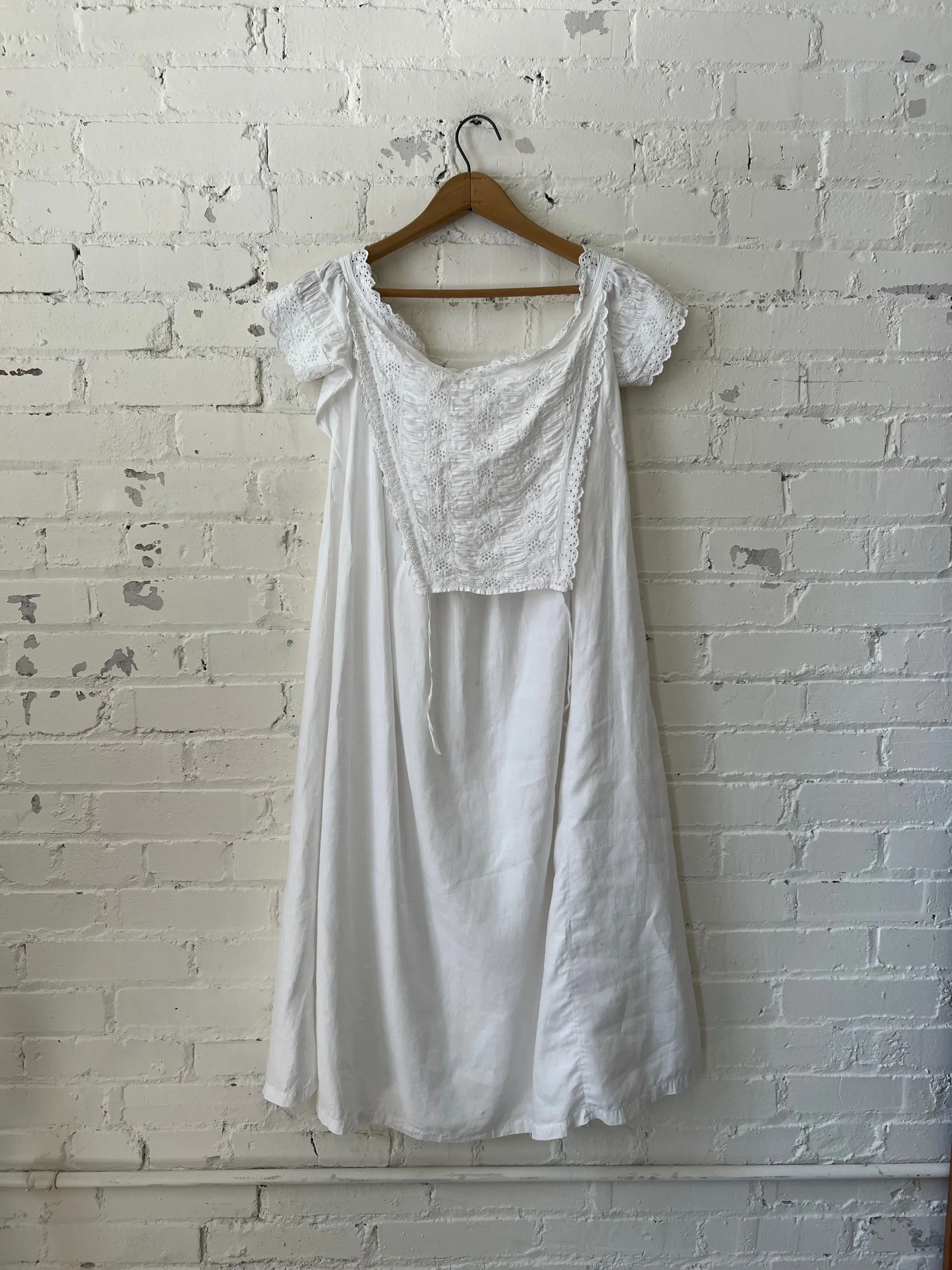 Antique Cotton Nightgown, XS-Large-