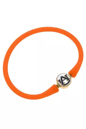 Auburn Tigers Enamel Silicone Bali Bracelet in Burnt Orange