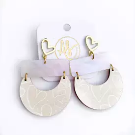 Audra Style Madeline Pearl Hearts on Cream Earrings