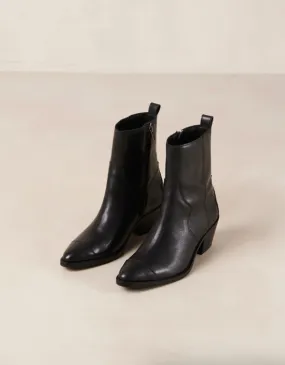 Austin Cowboy Ankle Boots - Black