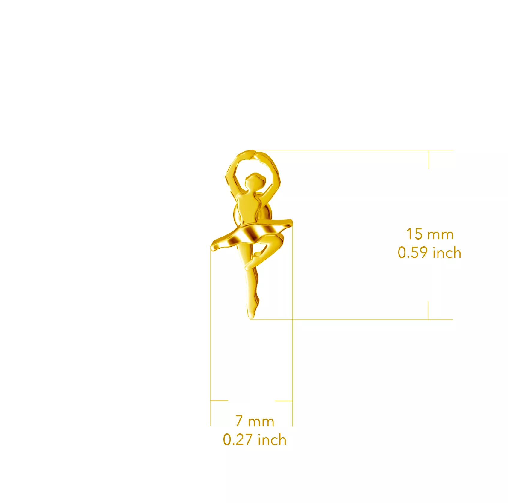 Ballet Dancer Post Earrings - Gold Plated