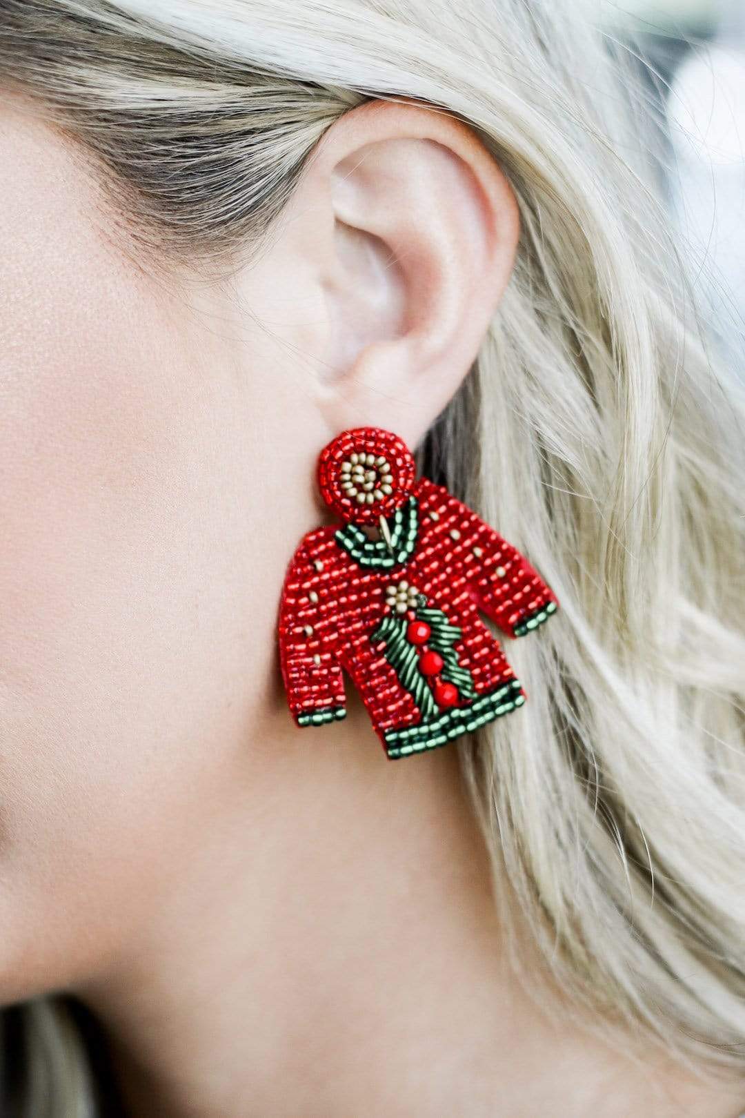 Beaded Ugly-Sweater Earrings