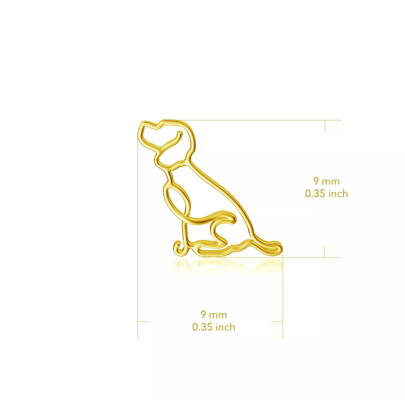 Beagle Silhouette Post Earrings - Gold Plated