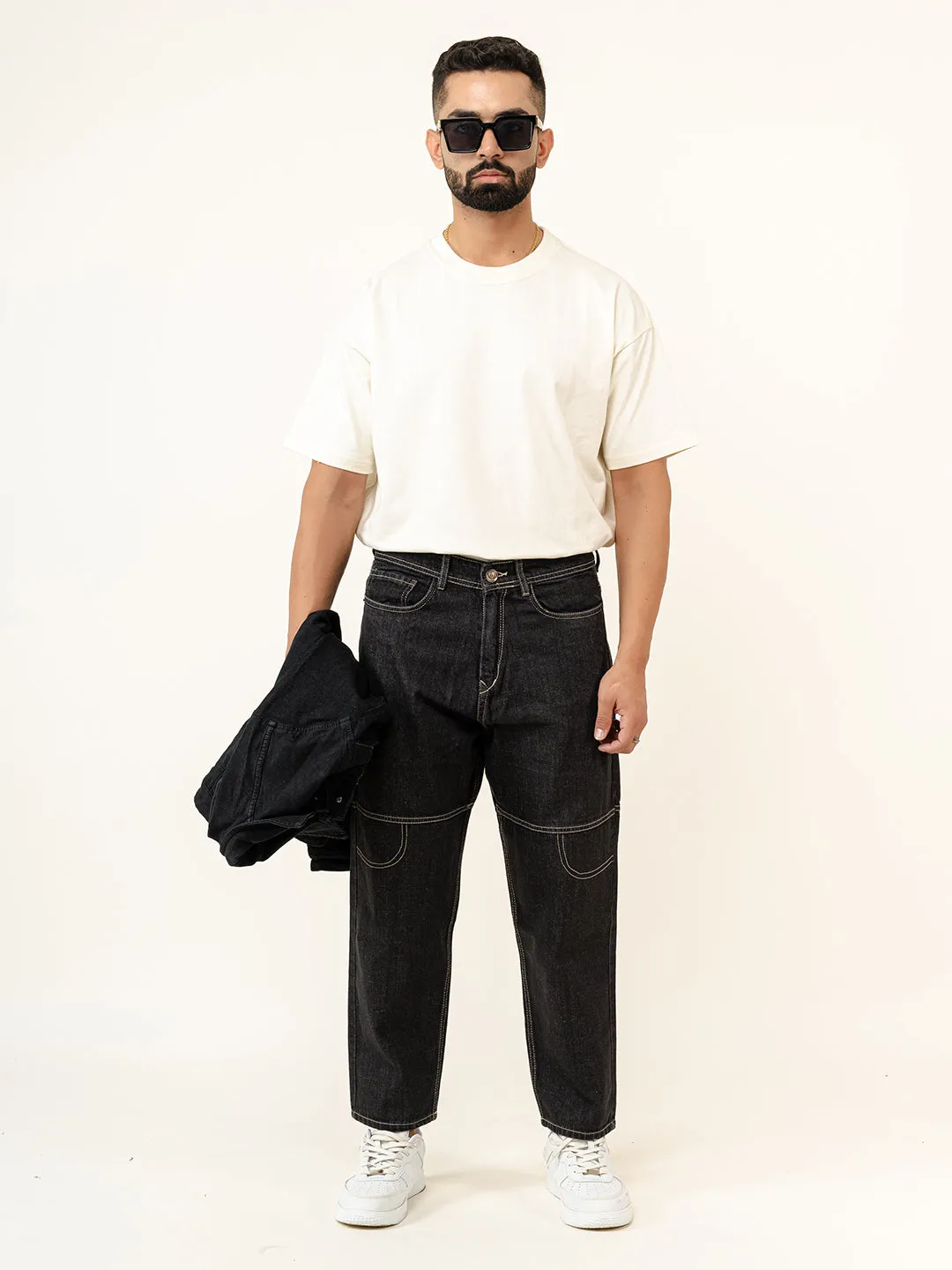 Black Baggy Fit Denim Jeans