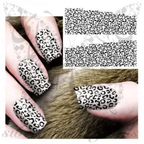 Black or White Leopard Print Nail water decals