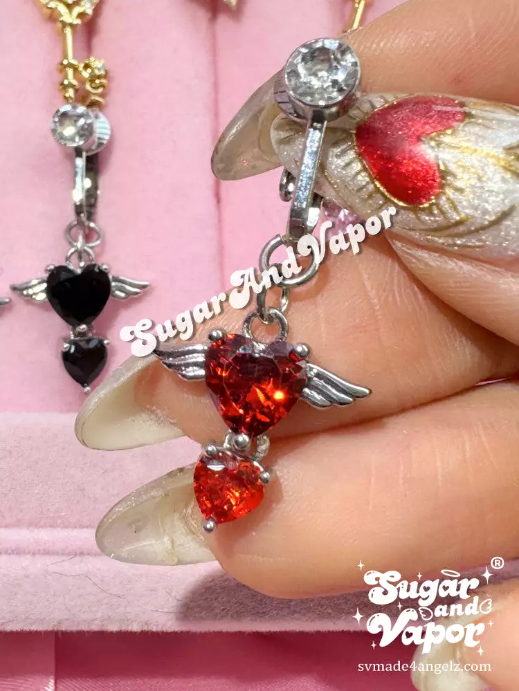 Bling Angel Wings Clip-on 2.0 Fake Belly Ring