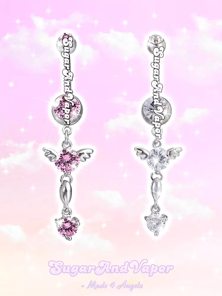 Bling Baby Angels Dangle Belly Ring