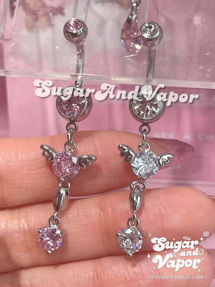 Bling Baby Angels Dangle Belly Ring