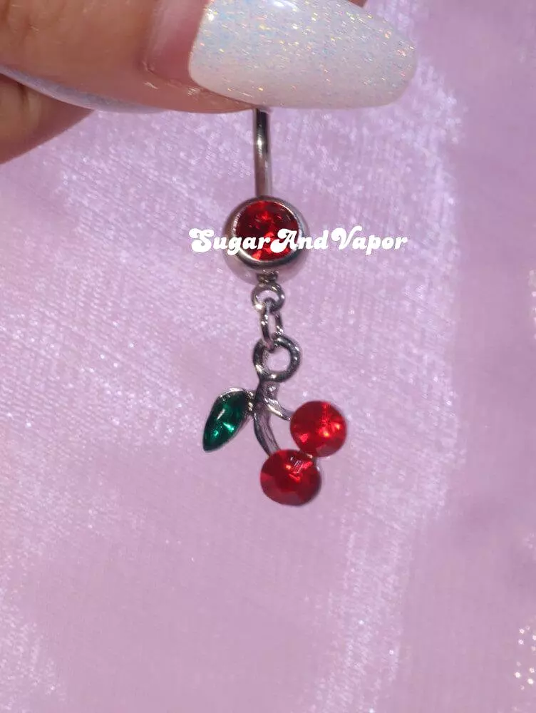 Bling Cherry Belly Ring