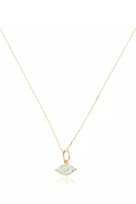 Blue Eye Necklace in Yellow Gold