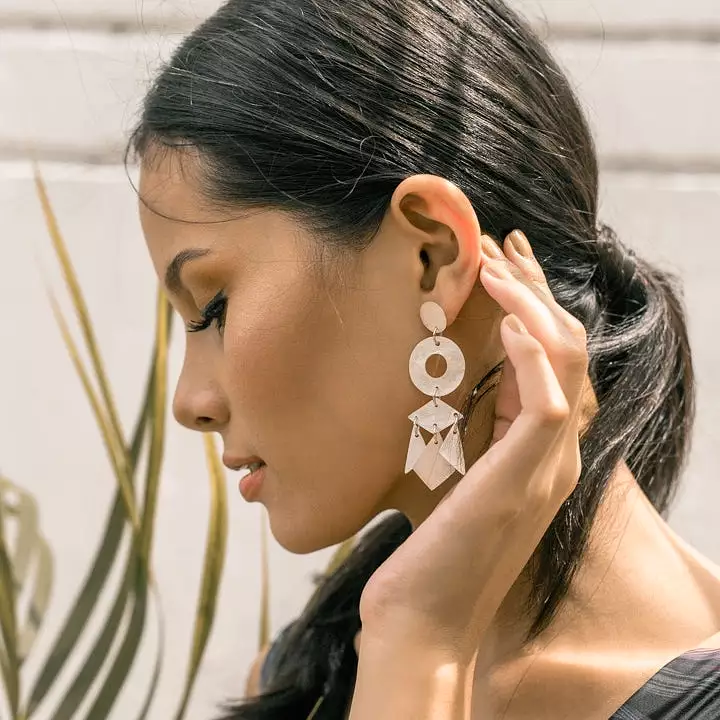 Bobbie Capiz Earrings in Natural