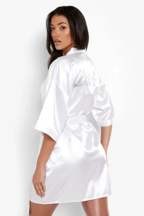 Bride Rhinestone Satin Robe