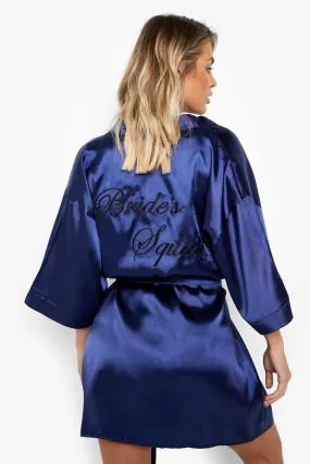 Bride Squad Satin Embroidered Robe