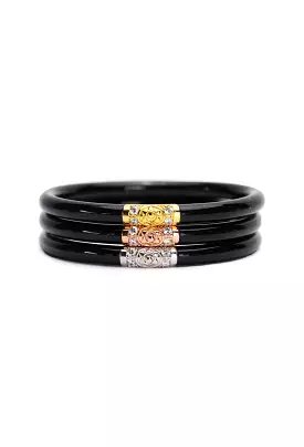 BUDHAGIRL Three Kings All Weather Bangles in Black