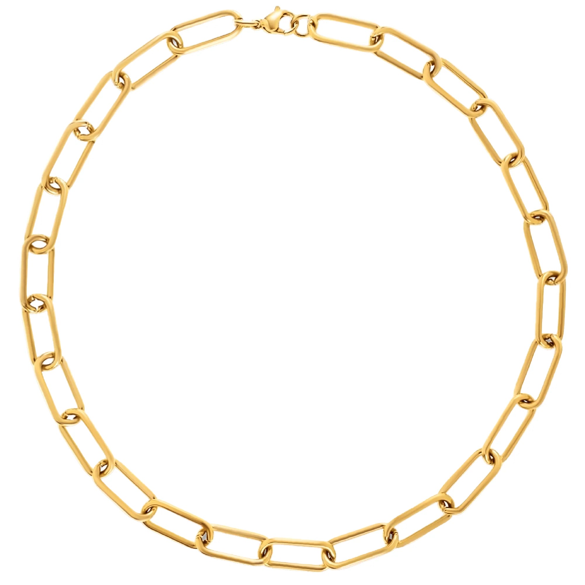 Carla Paper Clip Chain Gold Necklace