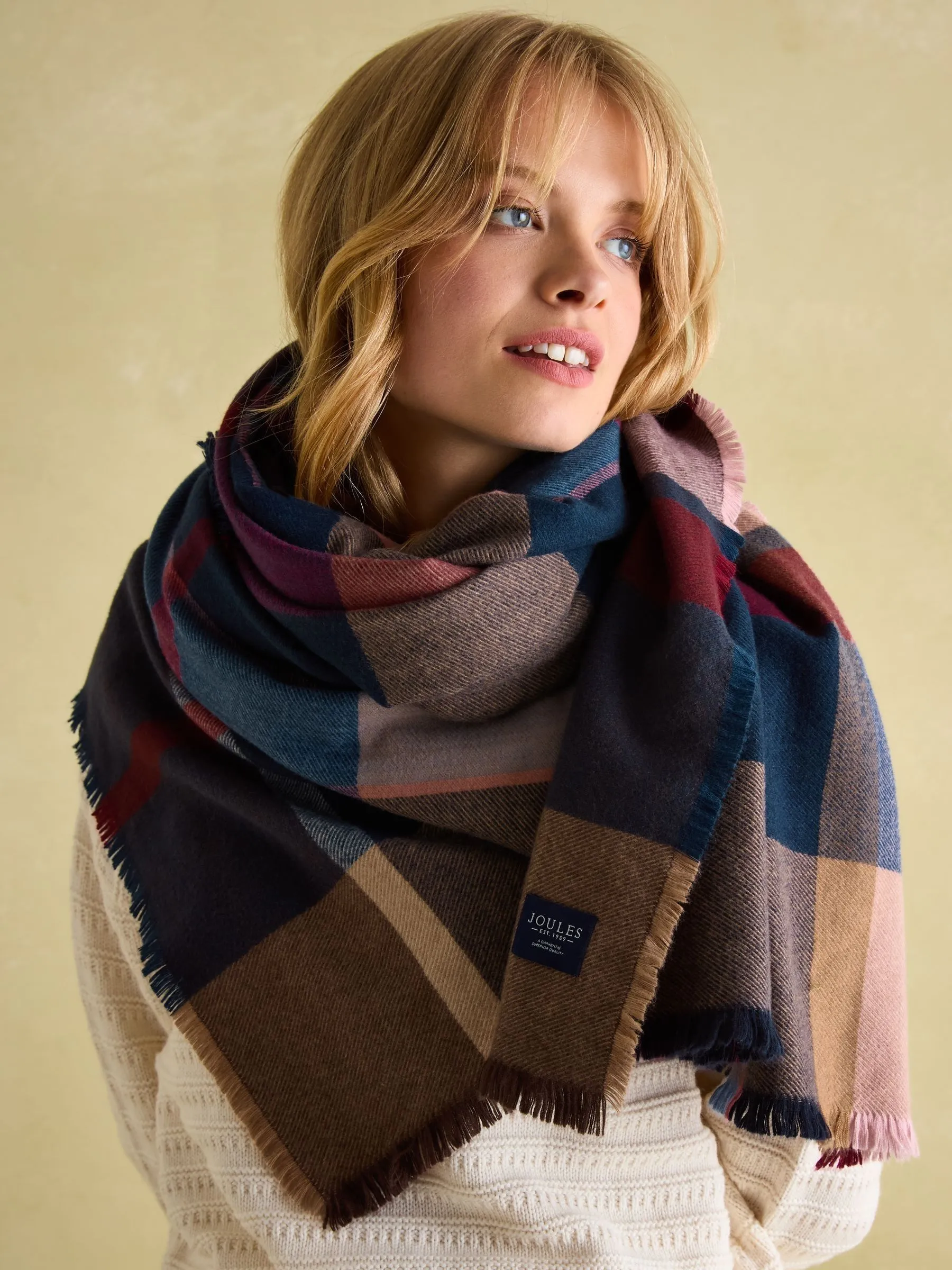 Checked Blanket Scarf