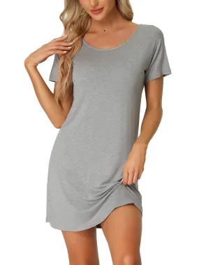 cheibear - Round Neck Basic T-Shirt Nightgown