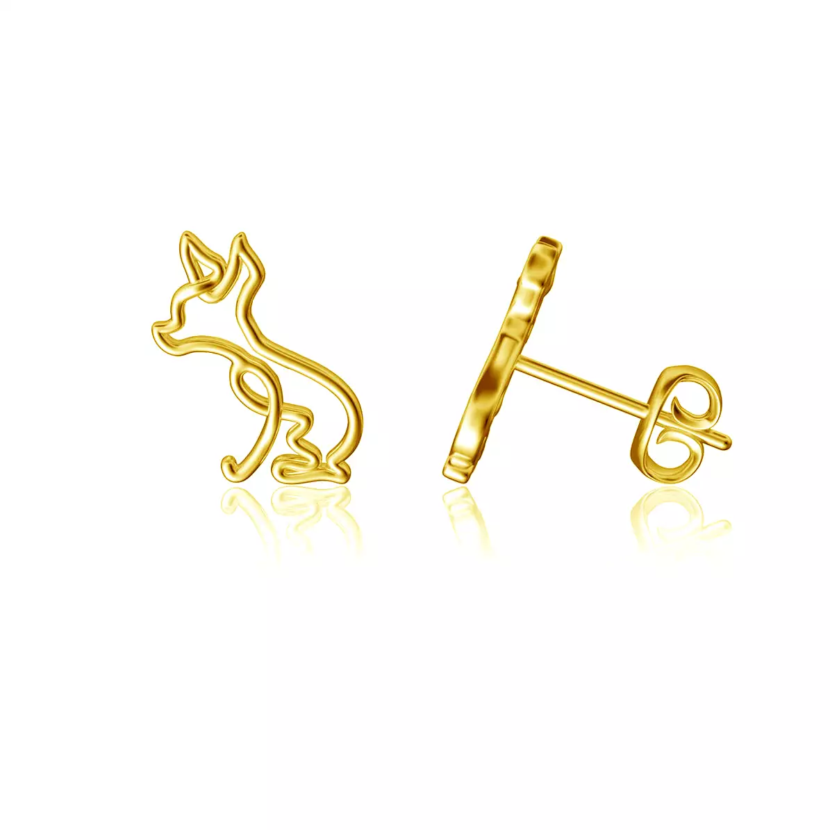 Chihuahua Post Earrings - Gold Plated