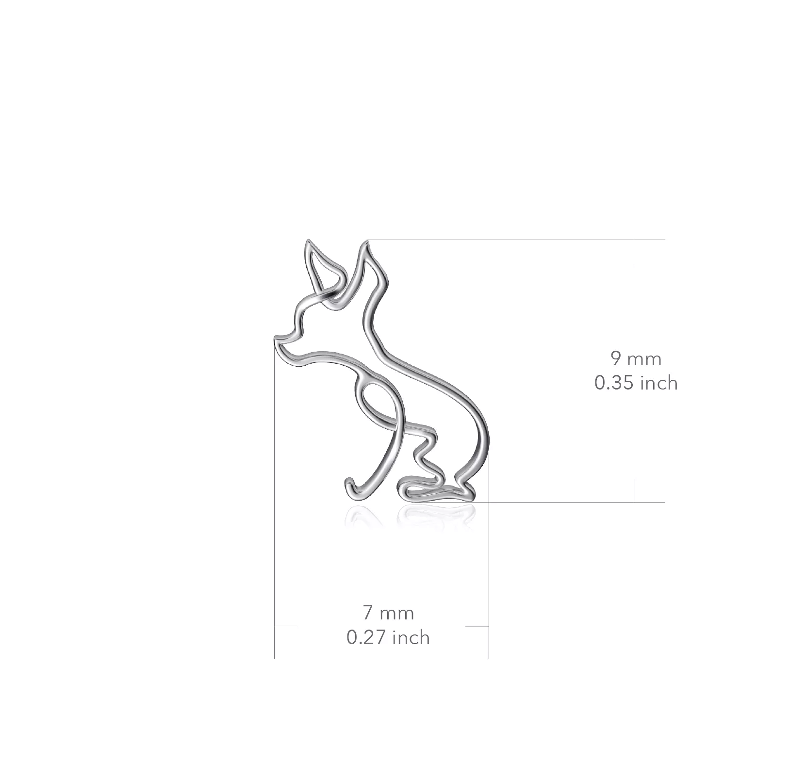 Chihuahua Post Earrings - Silver