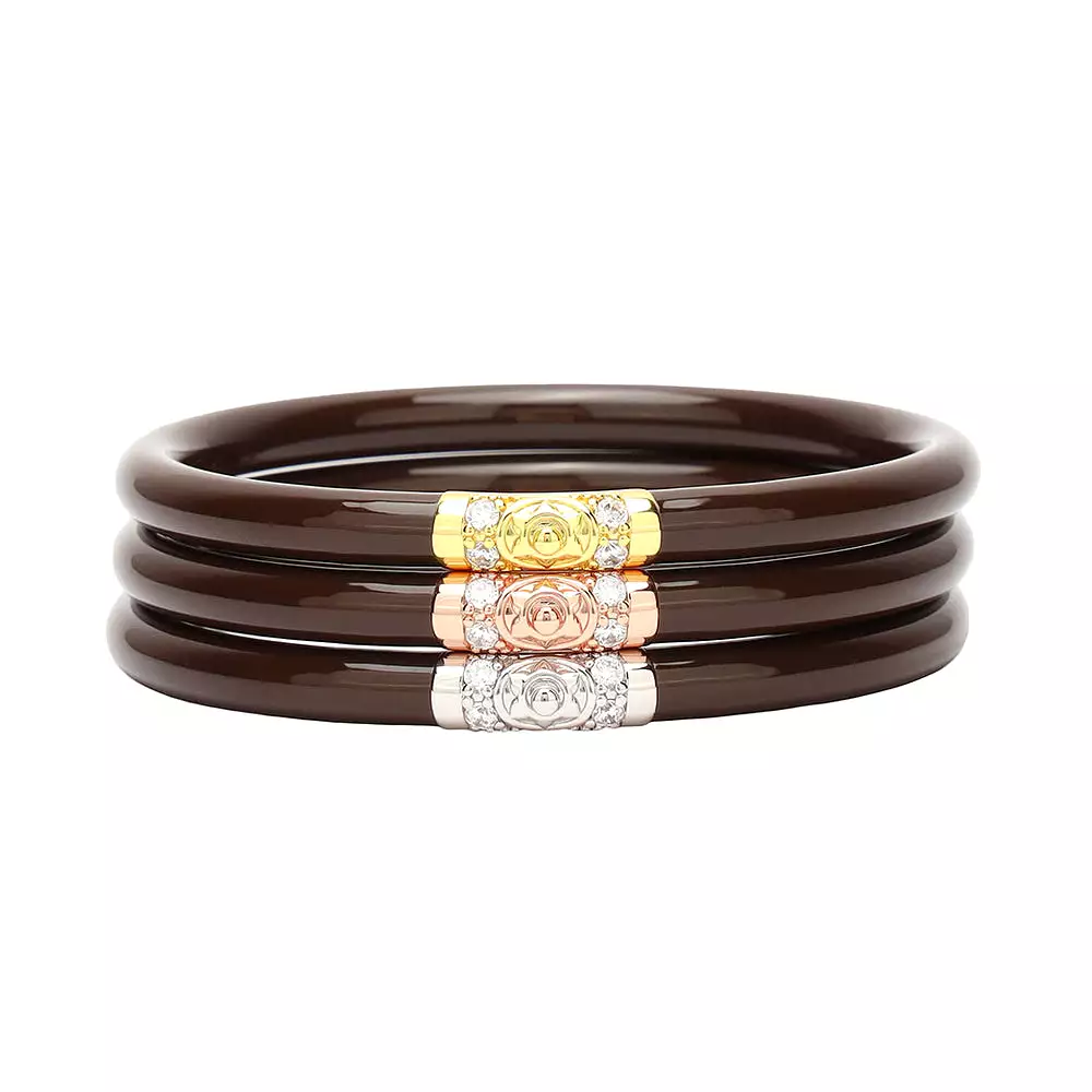 Chocolate BuDhaGirl Three Kings All Weather Bangles Set (Set of 3)