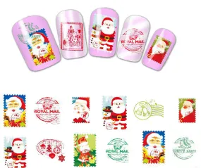 Christmas Nail Art Santa Claus Water Decals Transfers Wraps