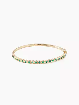 Classic Bezel Set Emerald Bangle