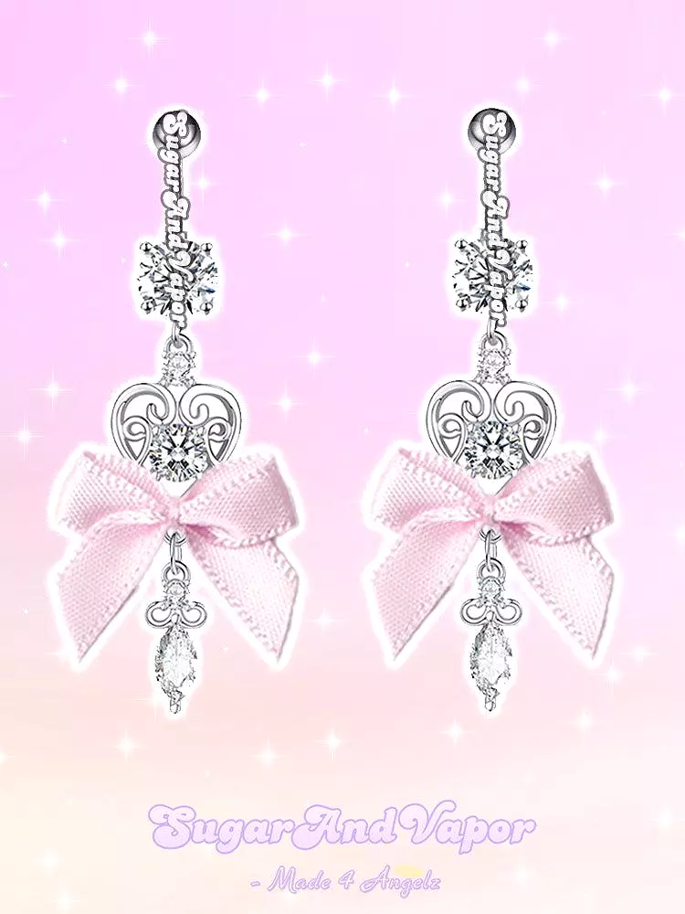 Coquette Baby Pink Ribbon Bow Belly Ring