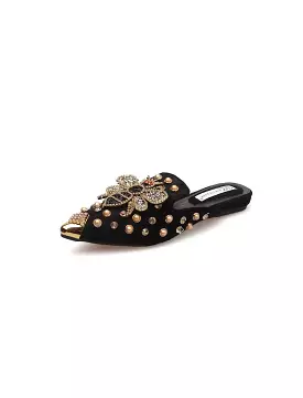 Crystal Bee Pointy Toe Slides