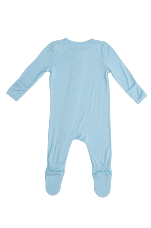 Crystal blue zipper footie