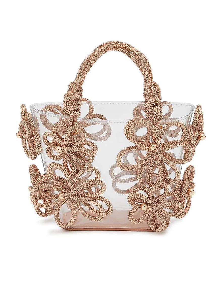 Crystal Floral Transparent Handbag