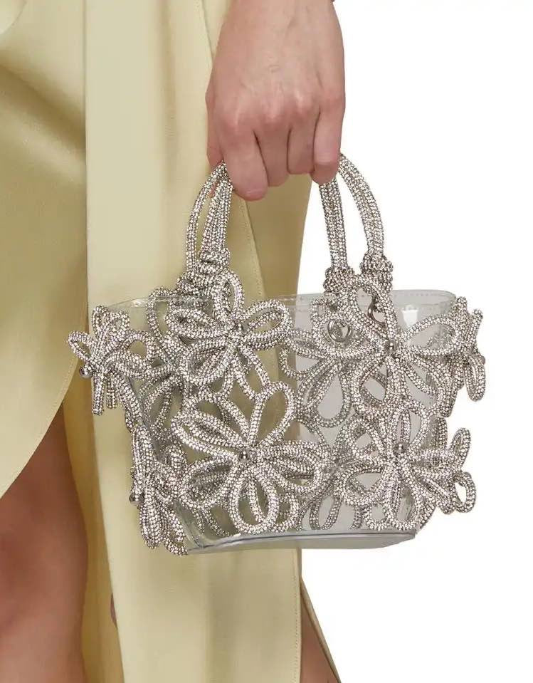 Crystal Floral Transparent Handbag