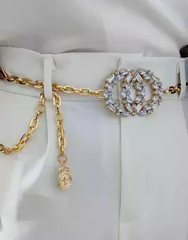 Crystal Gold Chain Belt