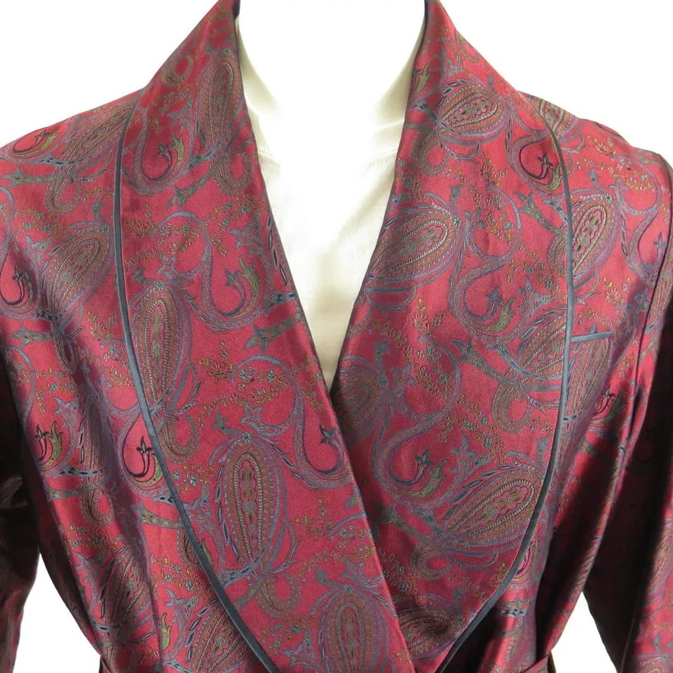 Daniel Hanson England Made Silk Paisley Robe M New