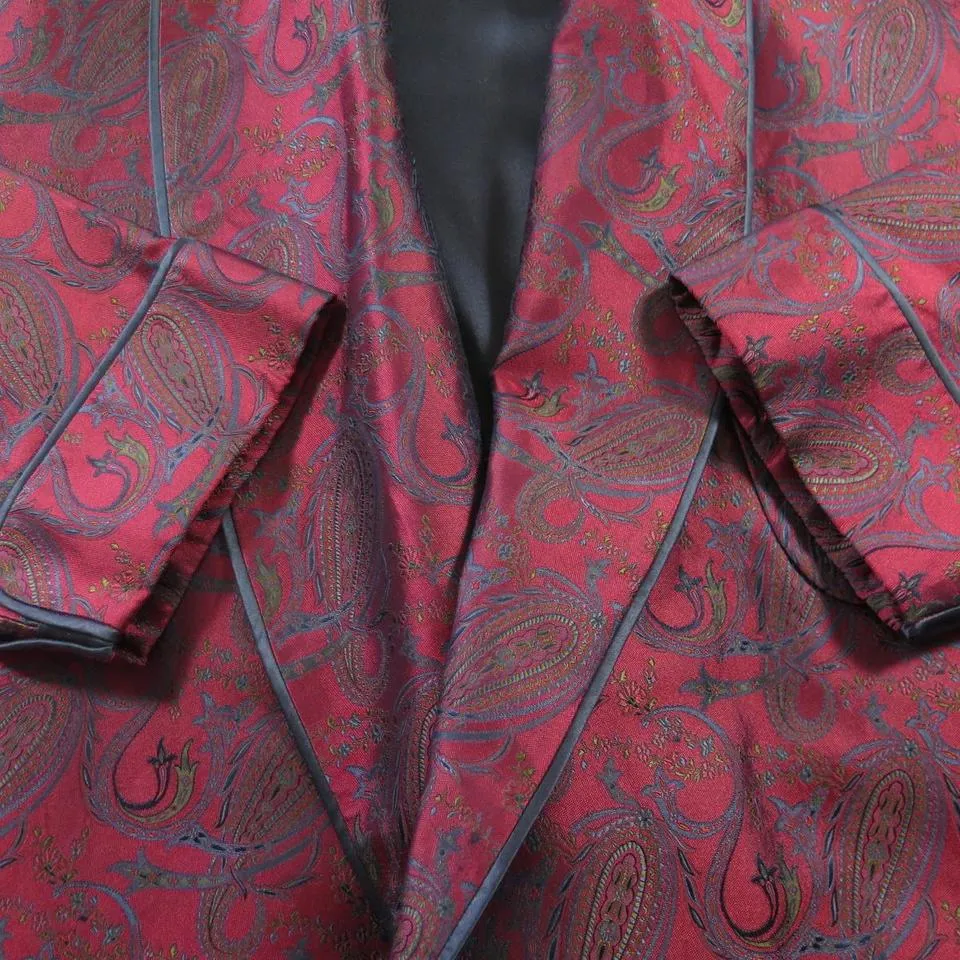 Daniel Hanson England Made Silk Paisley Robe M New