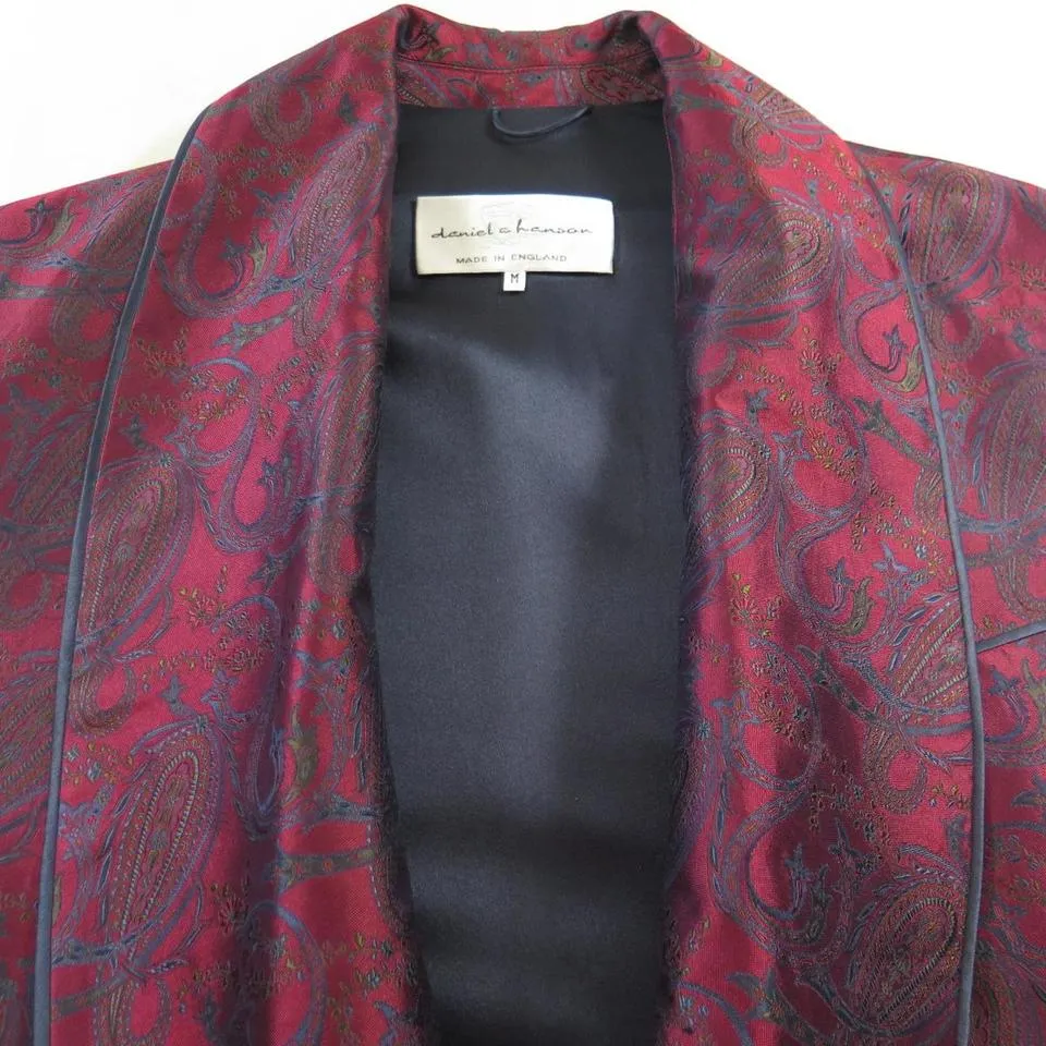 Daniel Hanson England Made Silk Paisley Robe M New